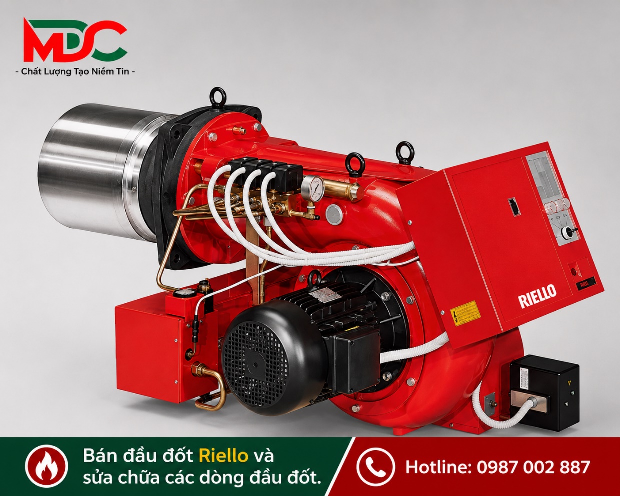 Đầu đốt dầu FO Riello 3 cấp loại Press