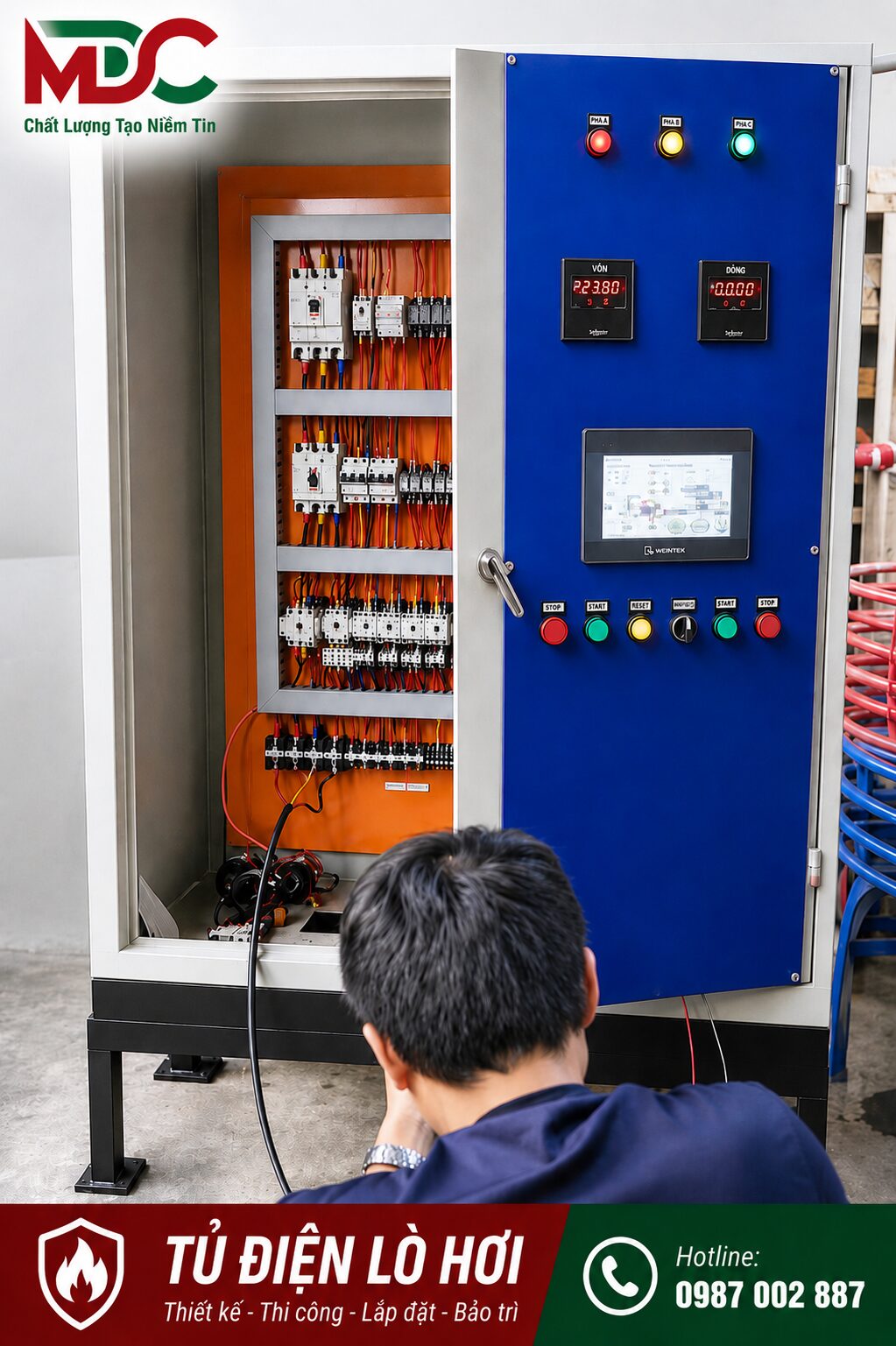 Tủ điện lò hơi đốt dầu 5 tấn